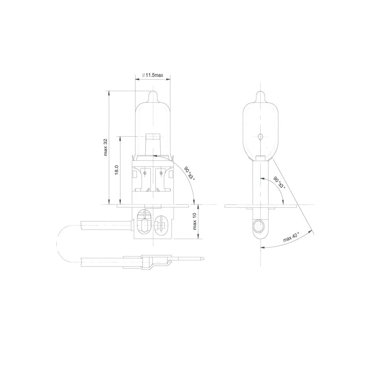 フォグランプ球 DC24V 70W H3 クリア H3型フォグランプバルブ 1ヶ入 E1