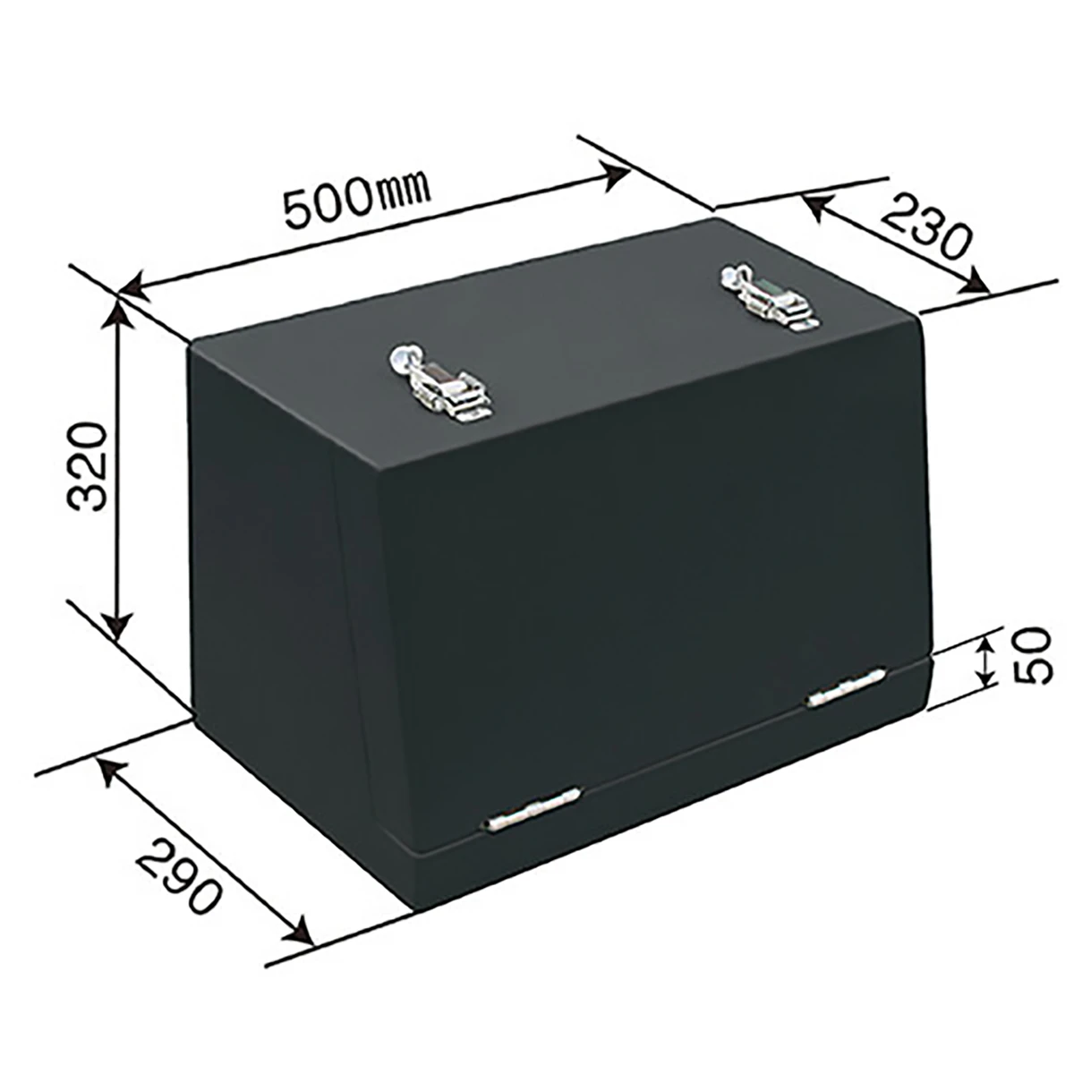 工具箱 樹脂製FRP 巾500×高さ320mm 黒 防水