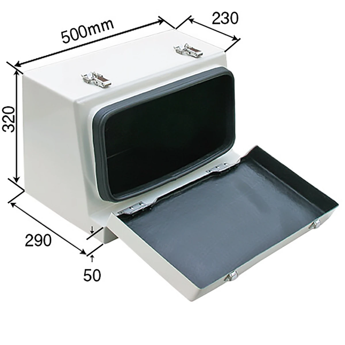 工具箱 樹脂製FRP 巾500×高さ320mm 白 防水