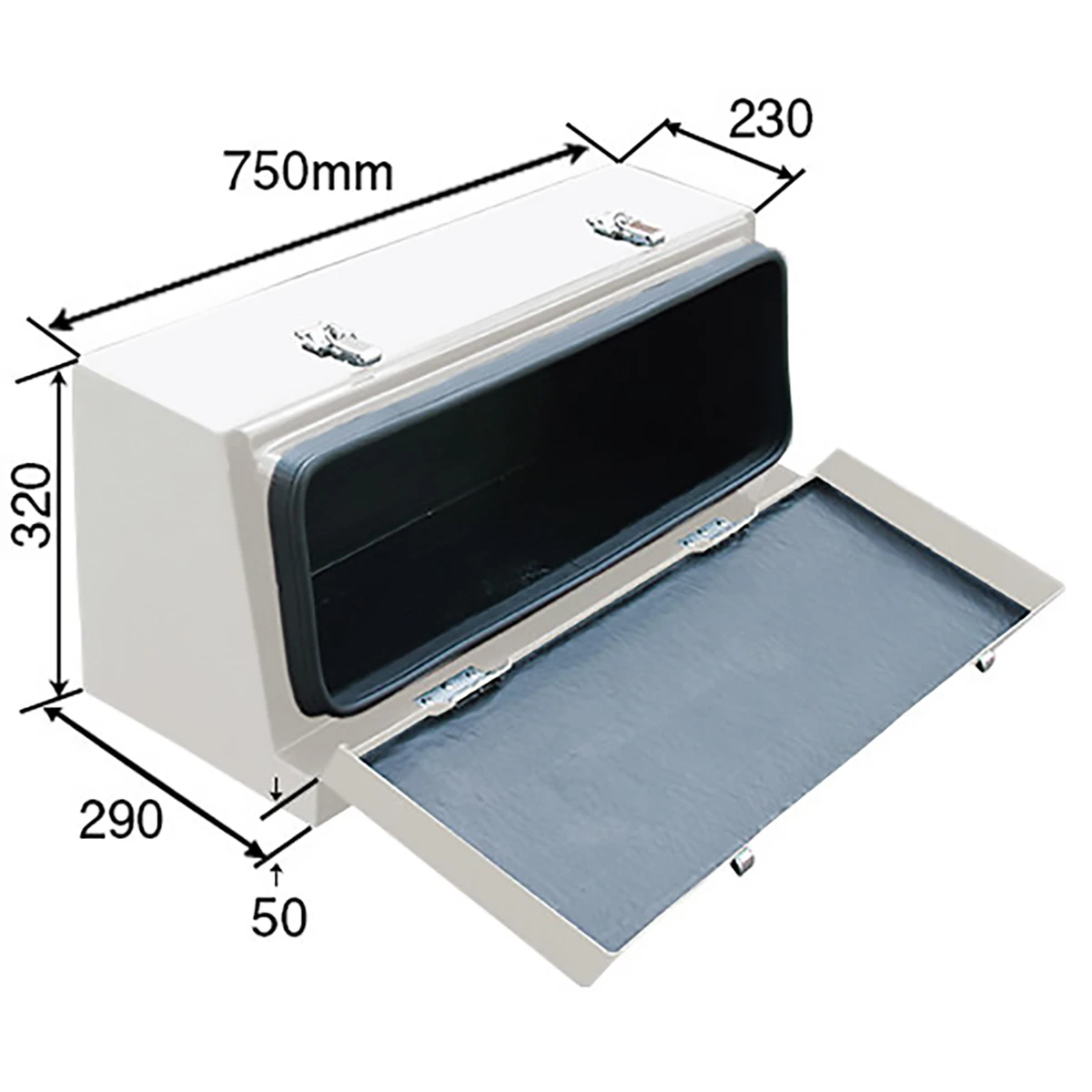 工具箱 樹脂製FRP 巾750×高さ320mm 白 防水
