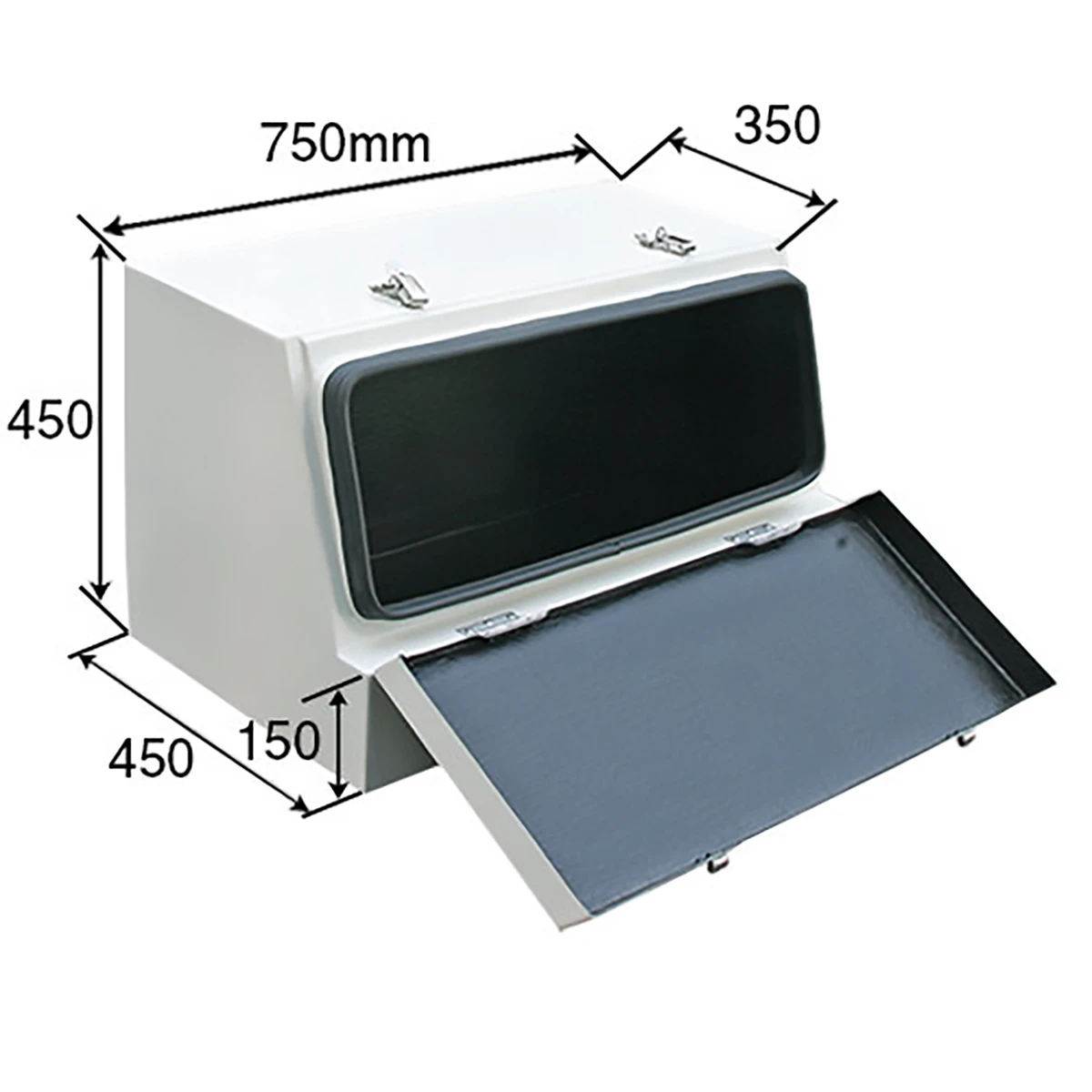 工具箱 樹脂製FRP 巾750×高さ450mm 白 防水