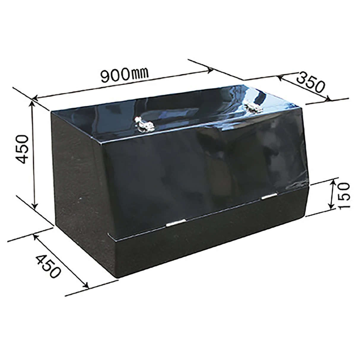 工具箱 樹脂製FRP 巾900×高さ450mm 黒 防水