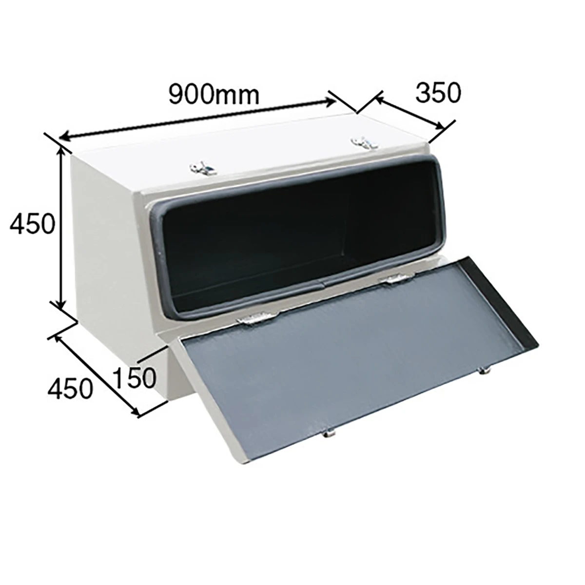 工具箱 樹脂製FRP 巾900×高さ450mm 白 防水
