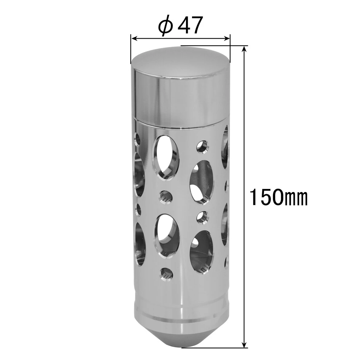 ティアドロップシフトノブ ショート&ファット シルバー