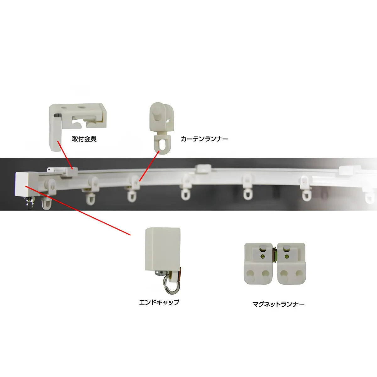 アジャスタブルカーテンレールセット 5M