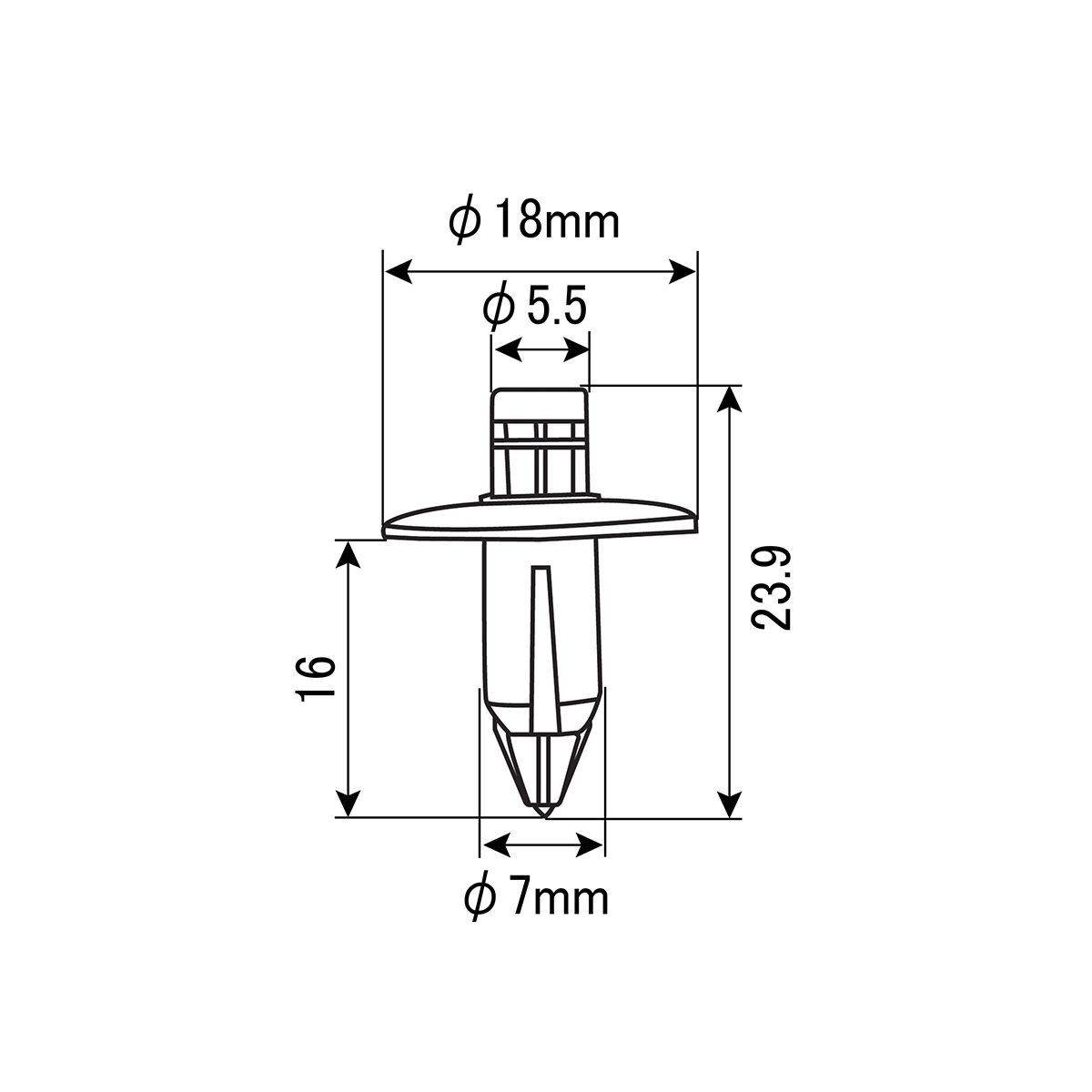 プラスチッククリップ 日産系 ドアトリム フェンダー アジャスト 100ヶ入