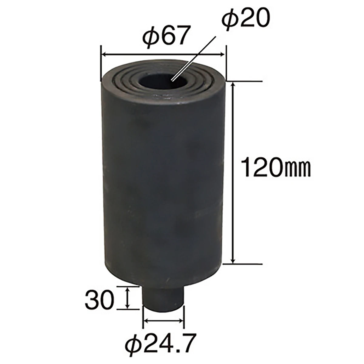 アダプター ジャッキ エア 油圧式 30ton用 φ67×120mm