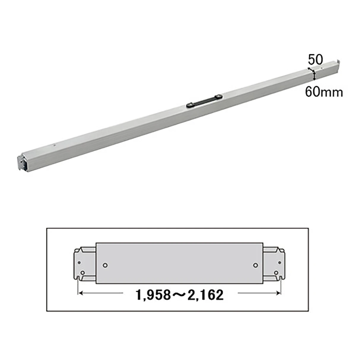 ショーリングバー スリムタイプ Eトラック用 アルミ 1958~2162mm
