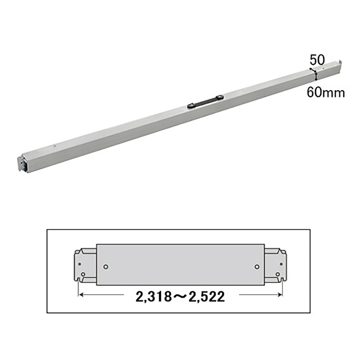 ショーリングバー スリムタイプ Eトラック用 アルミ 2318～2522mm