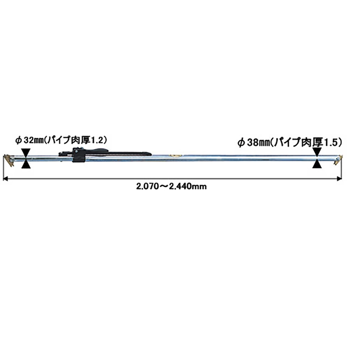 Eトラックポール スチール Pat.p 2070～2440mm
