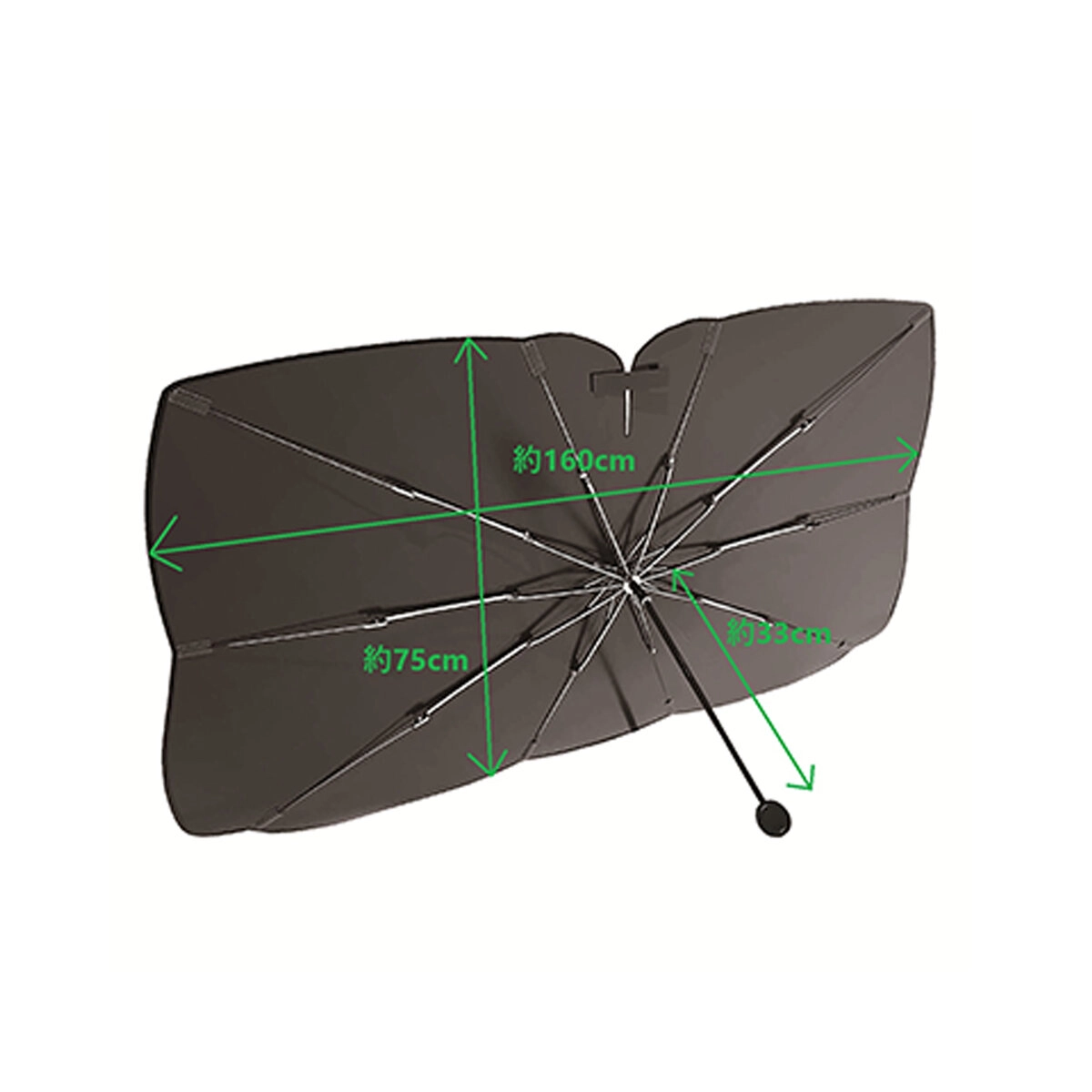 2tトラック用折りたたみ傘シェード シルバーチタン