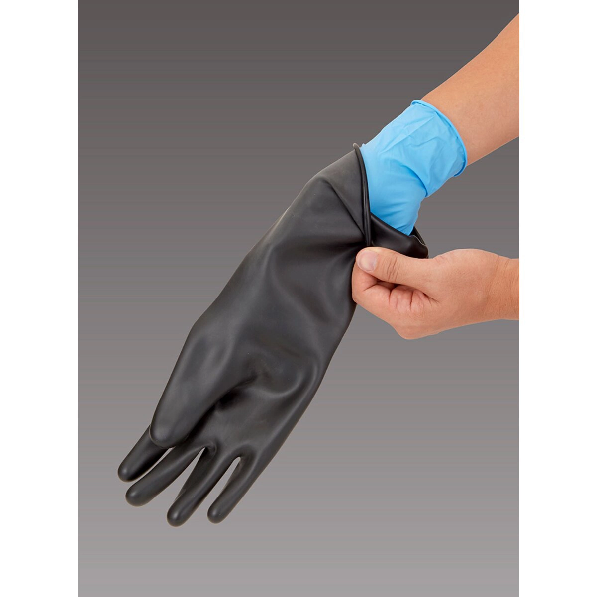 ニトリルゴム製 化学防護手袋 Mサイズ 使いきり 100枚入 粉なし ラテックスフリー