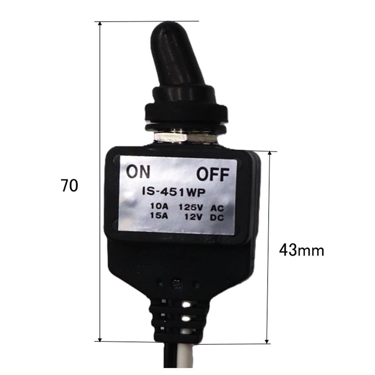 防水トグルスイッチ 単極単投 ON-OFF (2P) DC12V/24V