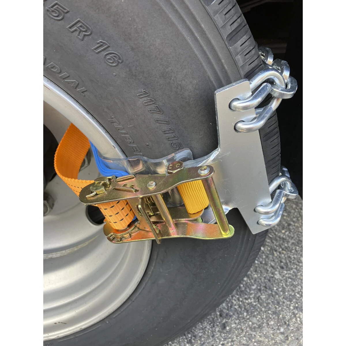 ラチェット式タイヤチェーン アルミ/スチールホイル兼用 中型トラック 大型トラック用 2本組