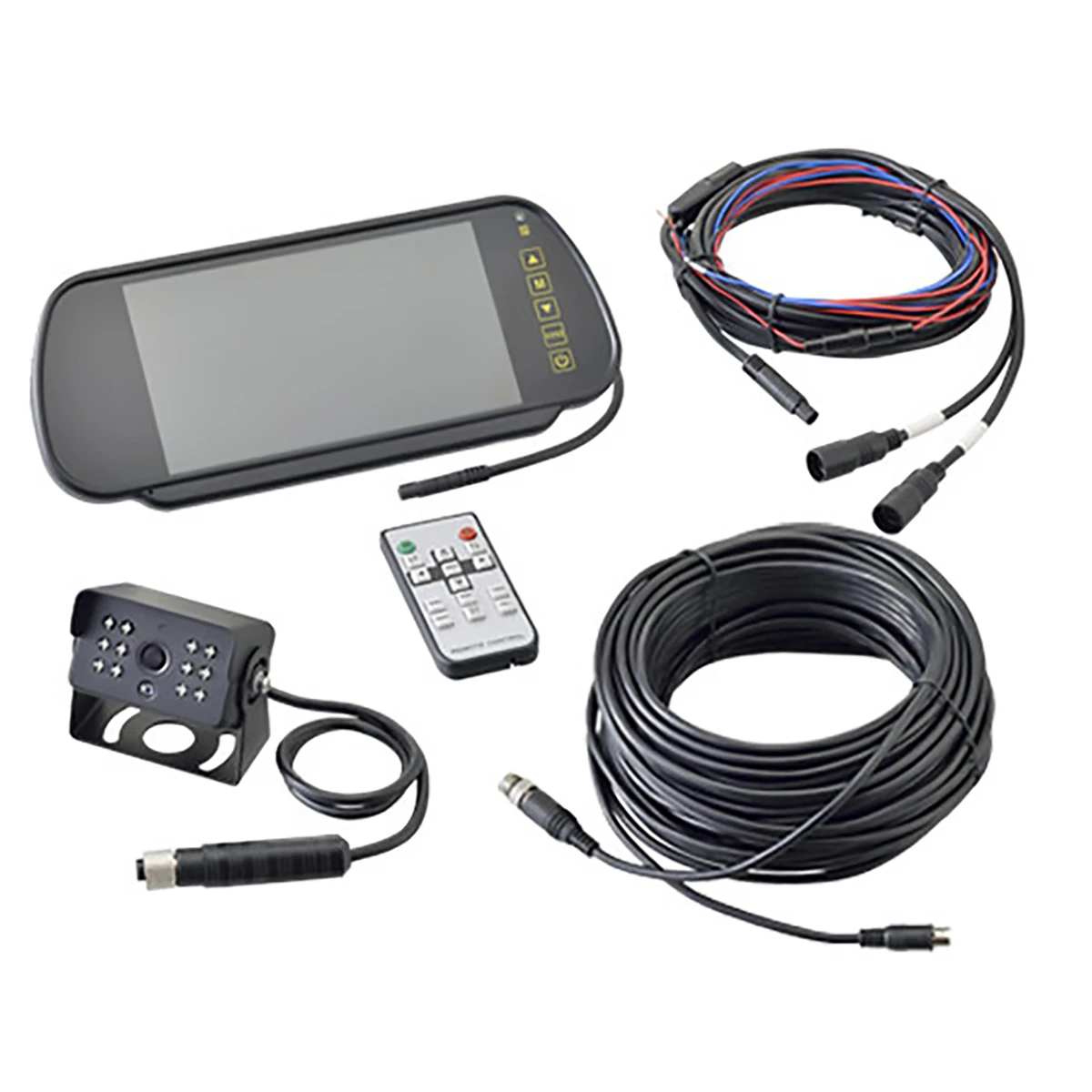 バックカメラ カラー ルームミラーモニタータイプ DC12～24V 延長ケーブル20m付属