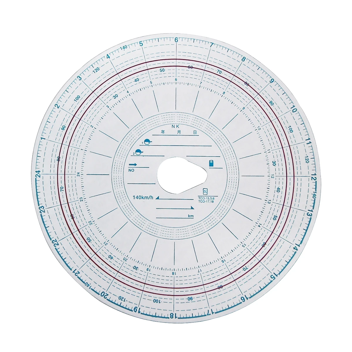 タコグラフチャート紙 回転記録なし 24時間用 140km/h 100枚入