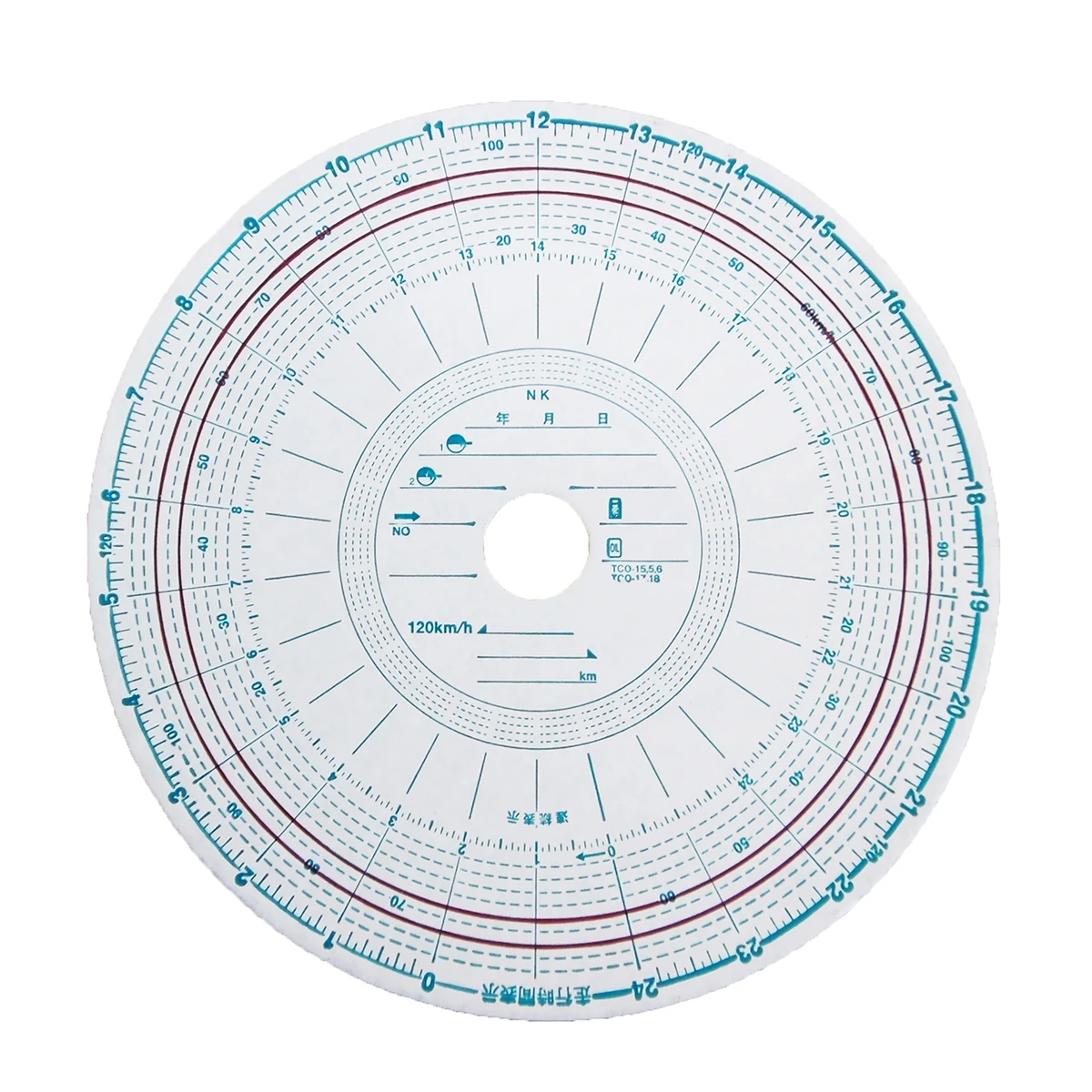 タコグラフチャート紙 回転記録なし 26時間用 120km/h 100枚入