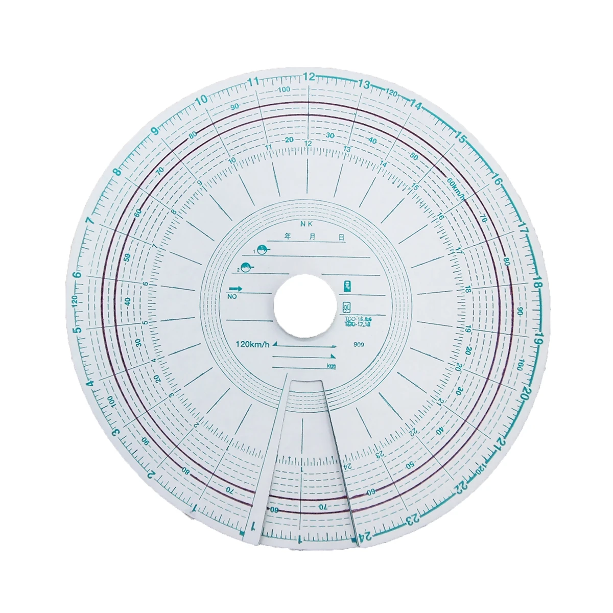 タコグラフチャート紙 回転記録なし 3日間 120km/h 10組入