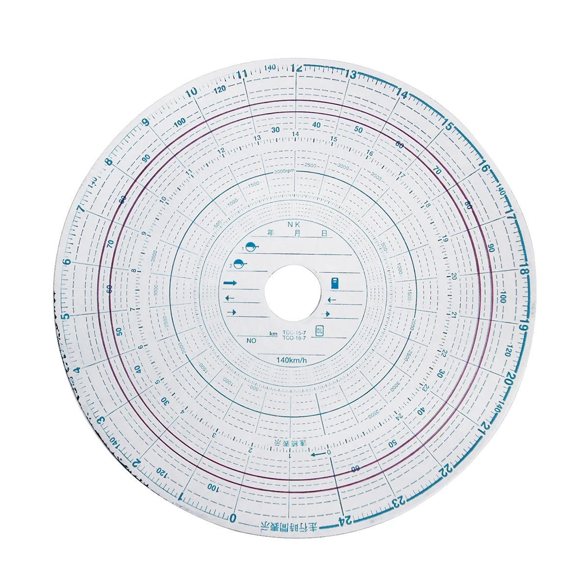 タコグラフチャート紙 回転記録有り 26時間用 140km/h 100枚入