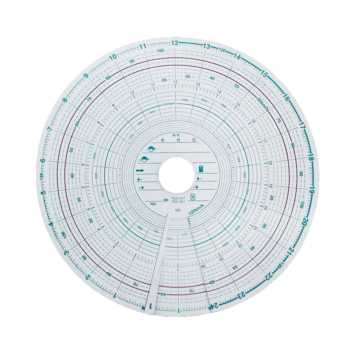 タコグラフチャート紙 回転記録有り 7日間用 120km/h 10組入