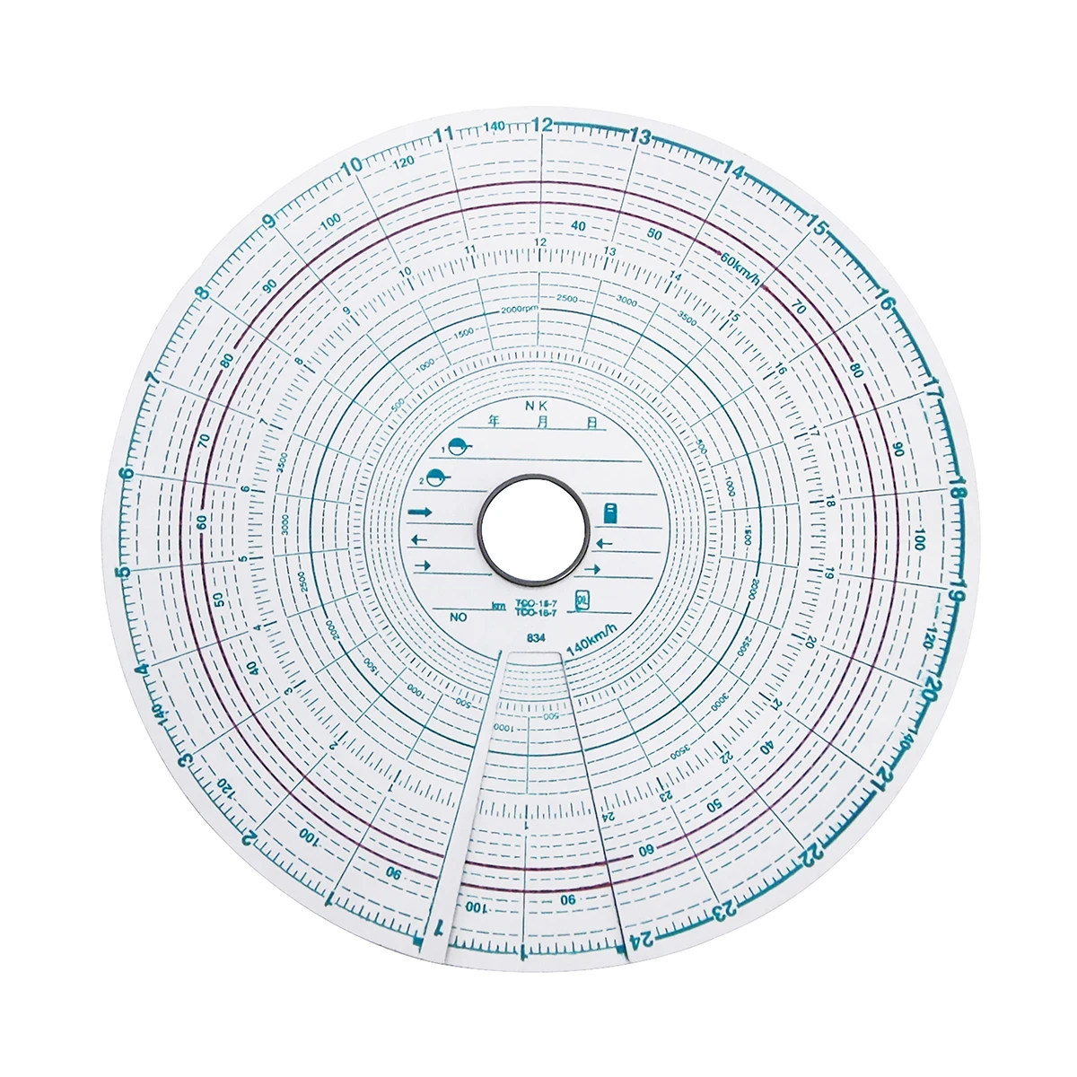 タコグラフチャート紙 回転記録有り 7日間用 140km/h 10組入