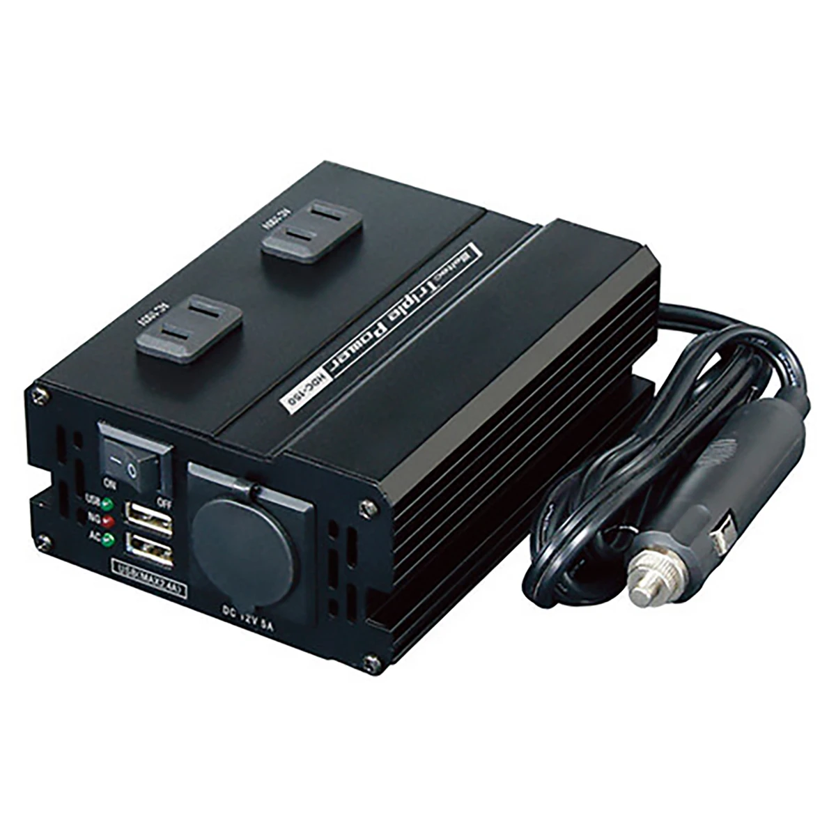 インバーター3WAY DC24V→DC12V AC100V USB 非防水