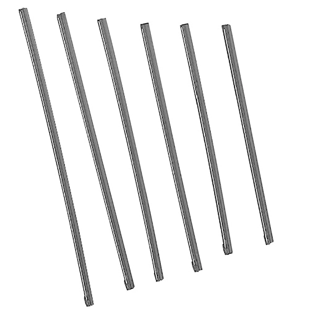 替ゴム ワイパーブレード用 グラファイトコーティング スチールプレート付 巾6mm 長さ380mm 10本1セット