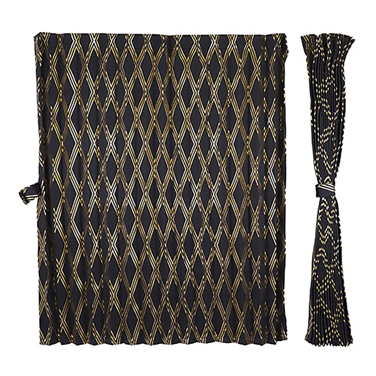 仮眠カ－テン アコーディオン 歌舞伎 金 2枚入