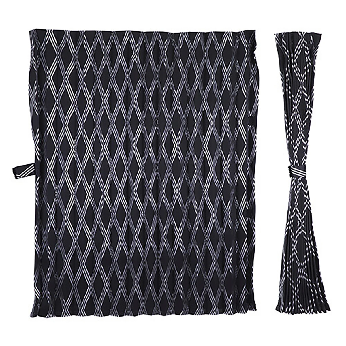 仮眠カ－テン アコーディオン 歌舞伎 銀 2枚入