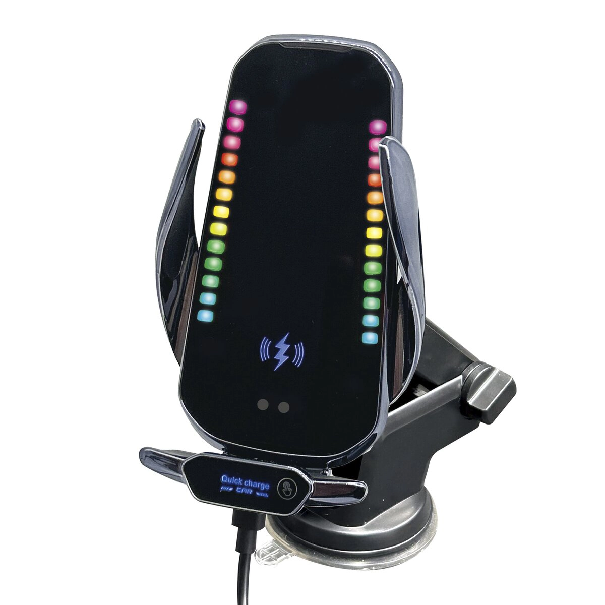 自動開閉スマホホルダー ワイヤレス充電 アンビエントライト