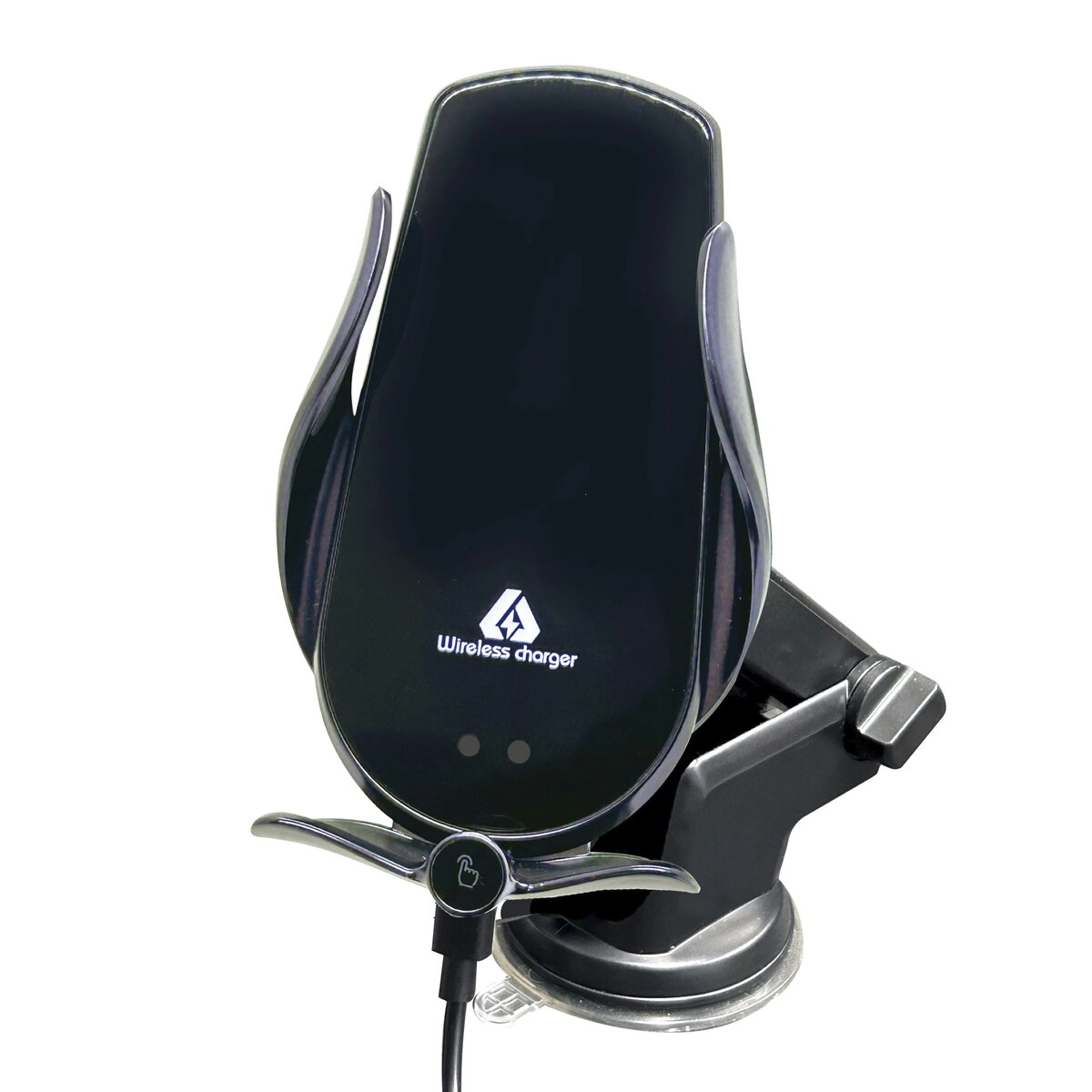 自動開閉スマホホルダー ワイヤレス充電 ピアノブラック