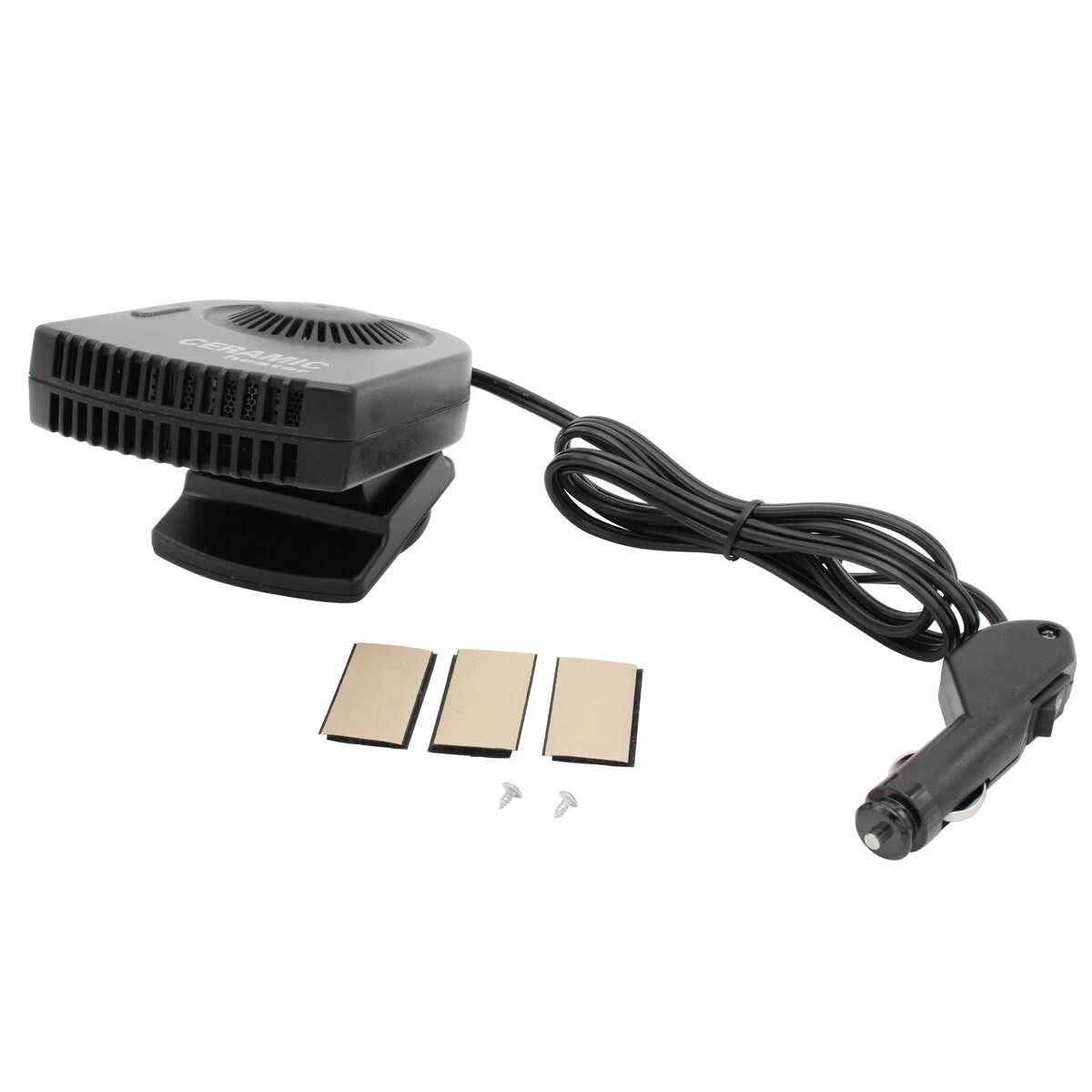 セラミックヒーター タイマーなしタイプ DC12V 90度 可動式