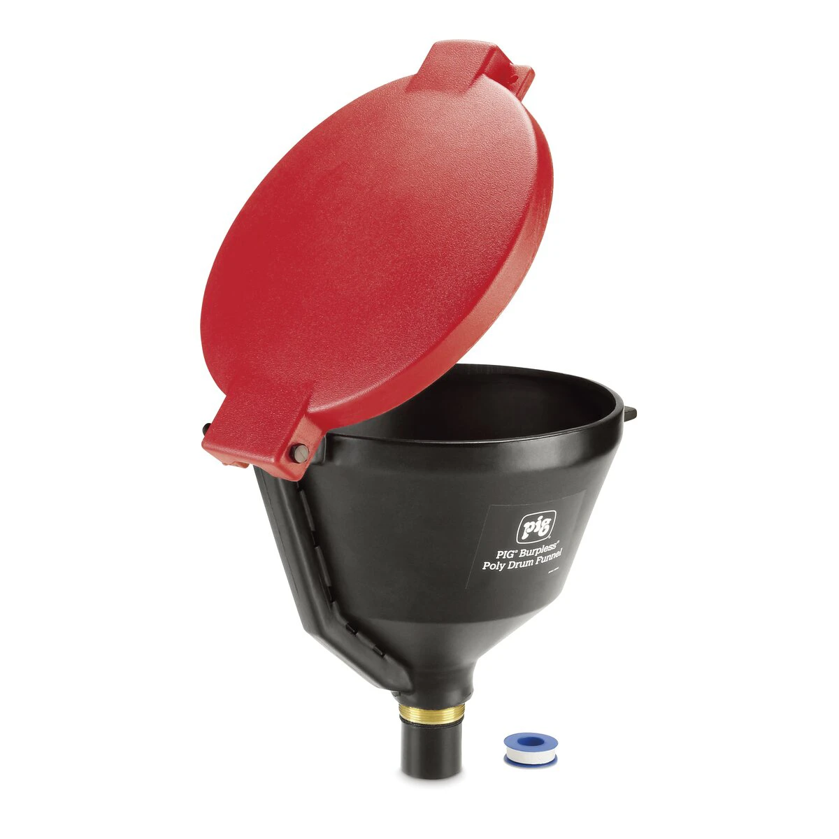 ふた付ポリドラム缶ファンネル ピグ 赤