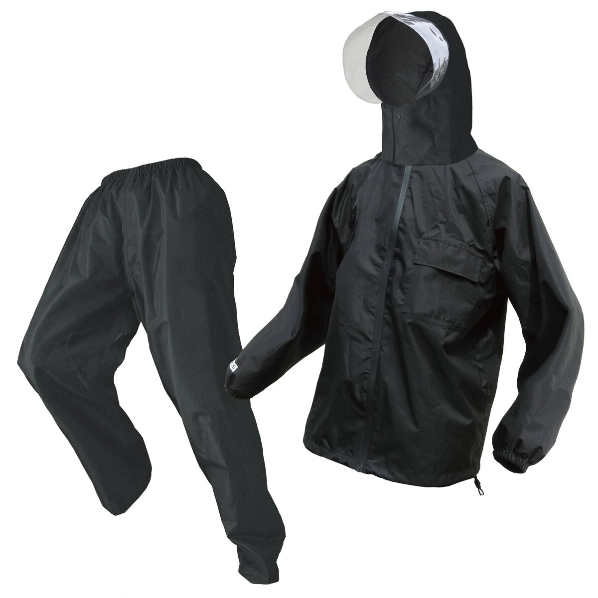 超軽量透湿防水レインスーツ ブラック L