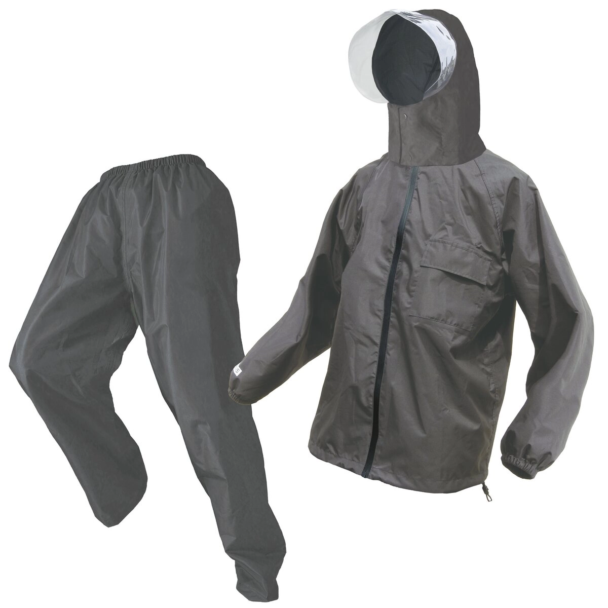 超軽量透湿防水レインスーツ 杢グレー M